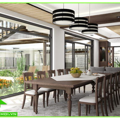Nội thất phòng ăn biệt thự vườn anh Tuấn Kiệt